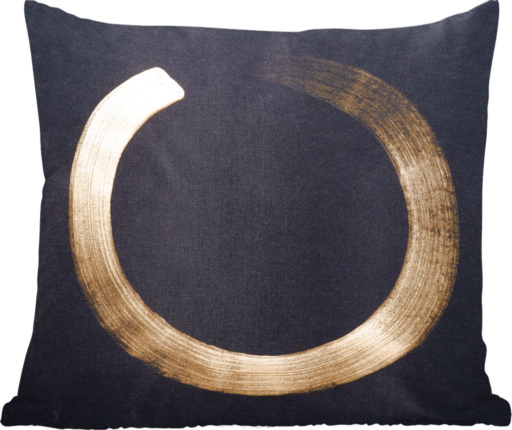 MuchoWow Zierkissen Sofakissen Wohnzimmer Dekokissen 60x60 cm Goldener Kreis auf dunklem Hintergrund - Sitzfläche - Foto Polster