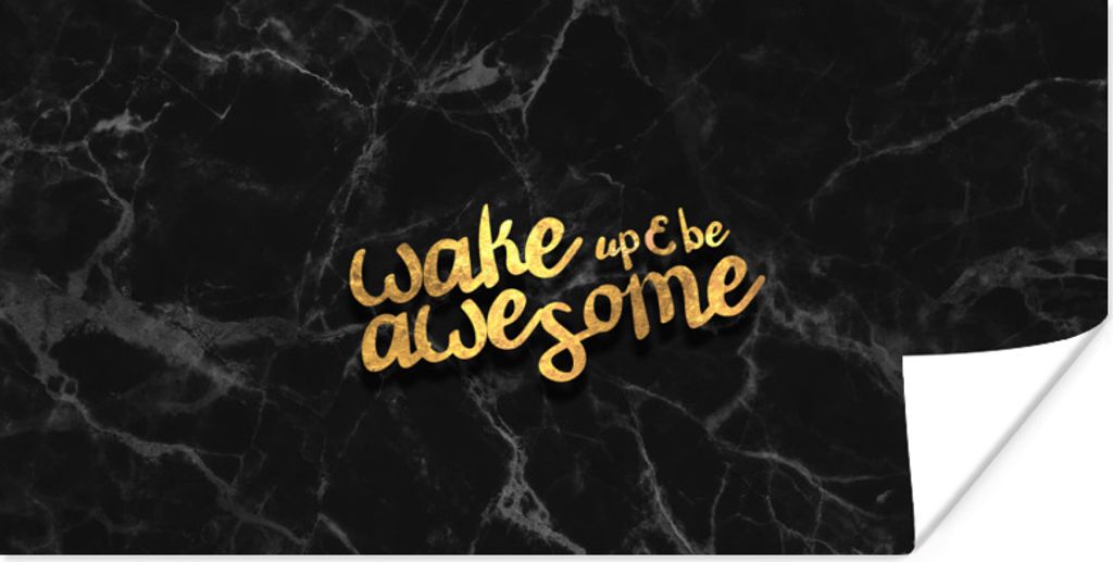 MuchoWow Poster Zitat - Cool - Gold - Marmor 150x75 cm - ohne Rahmen