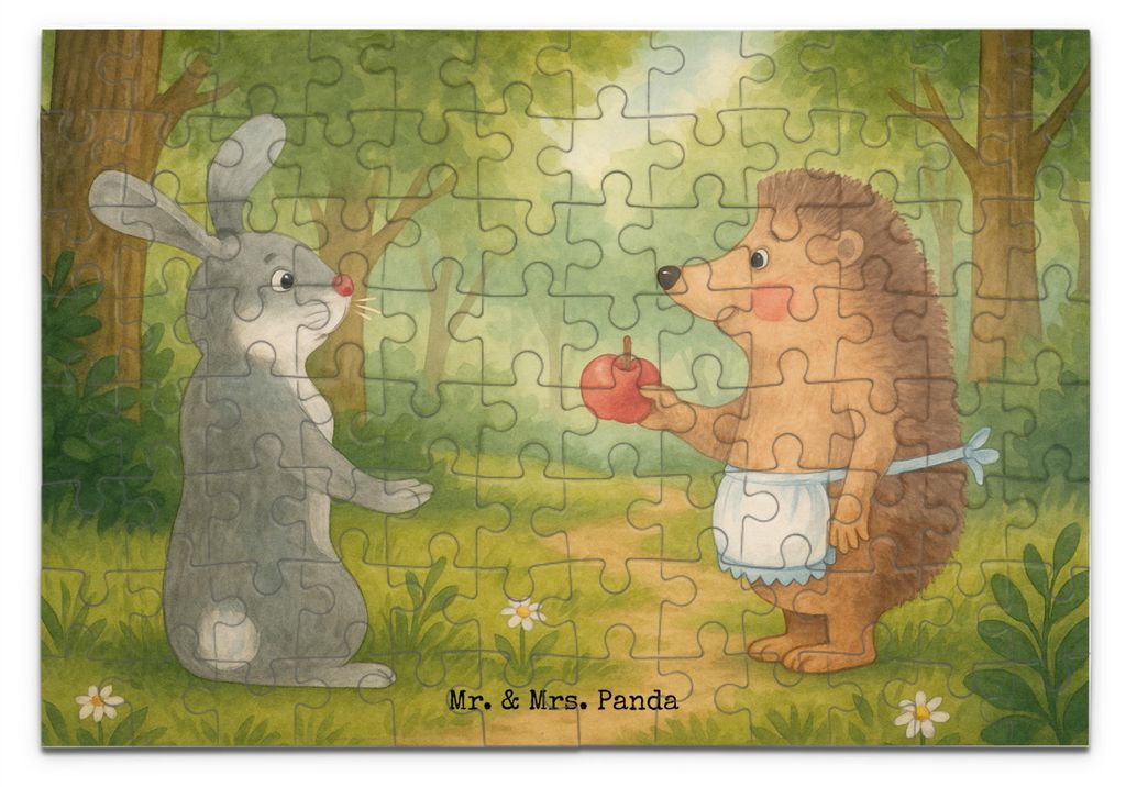 Mr. & Mrs. Panda Puzzle Hase Igel Design 96 Teile - Weiß - Geschenk, 500, Legespiel, Trösten, und, 2000, 1000, 1500, Liebe Spruch, Tiermotive, Tr...