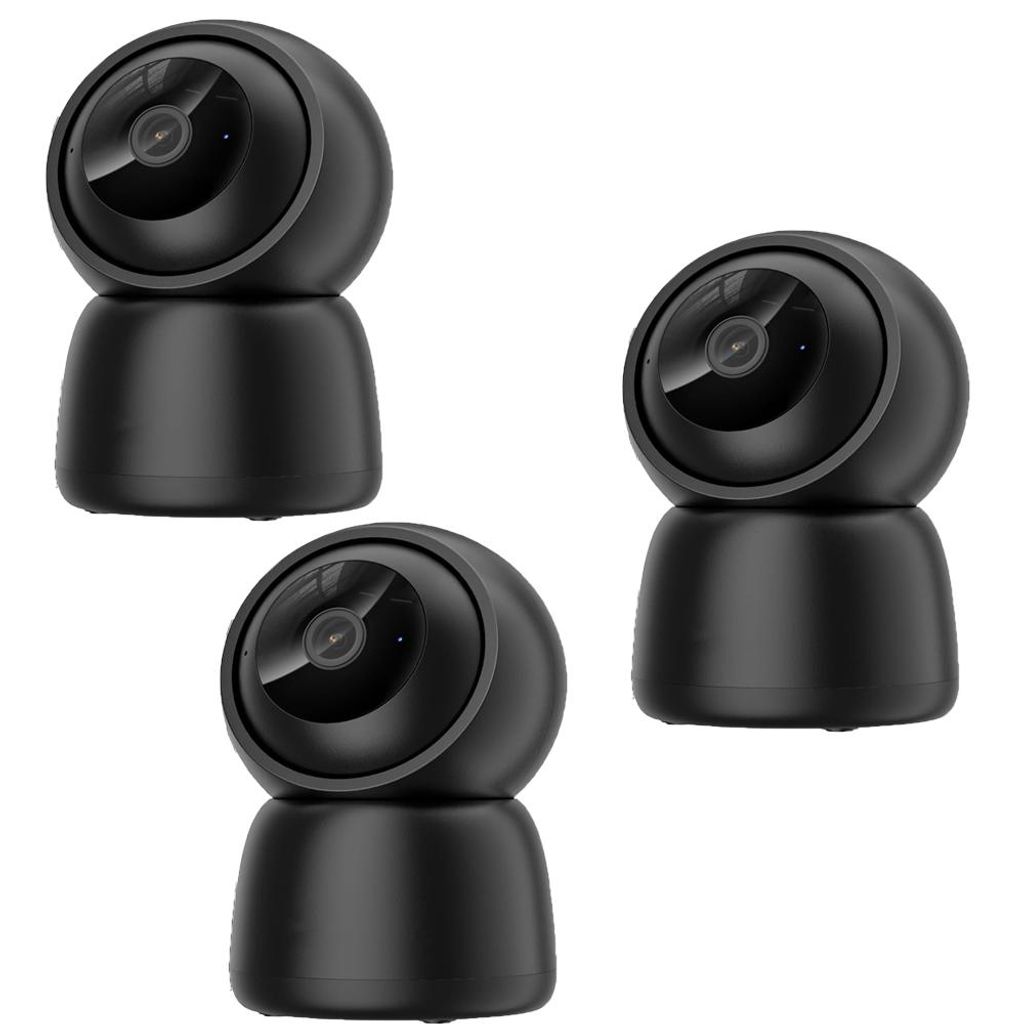 überwachungskamera innen mit batterie 360° Schwenkbar Baby Kamera, WiFi IP Kamera Indoor mit Personenverfolgung, Zwei-Wege-Audio, 3pcs