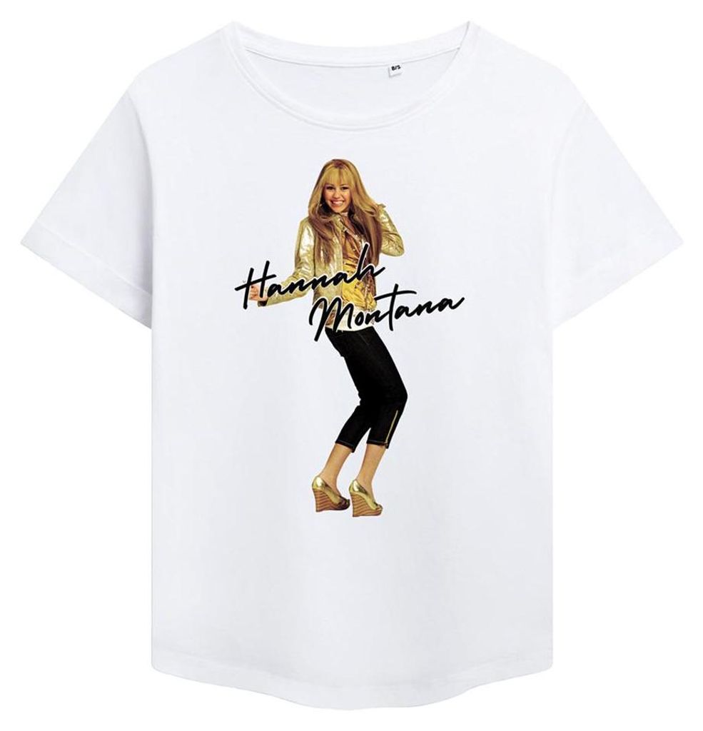 Hannah Montana - T-Shirt für Damen, modern TV34792 (M) (Weiß)