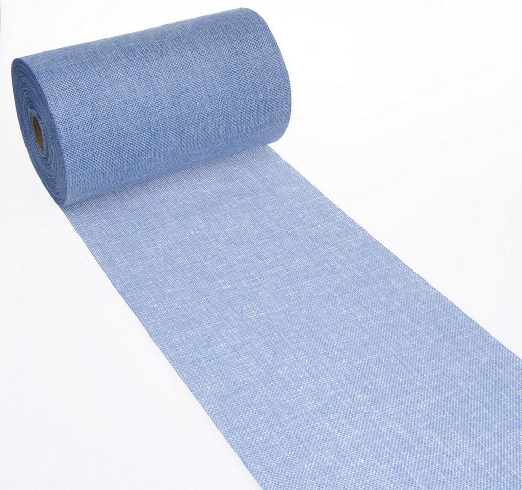 Tischläufer Shabby Chic in Leinenoptik 20cm - hellblau - 5m - 69-200-5-15