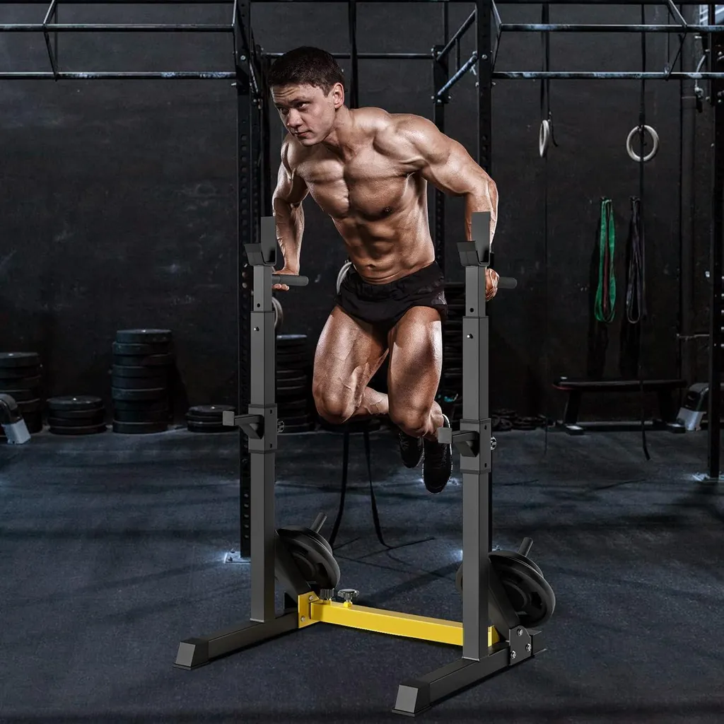 Rack de musculation multifonction support squat ajustable home gym noir - 3