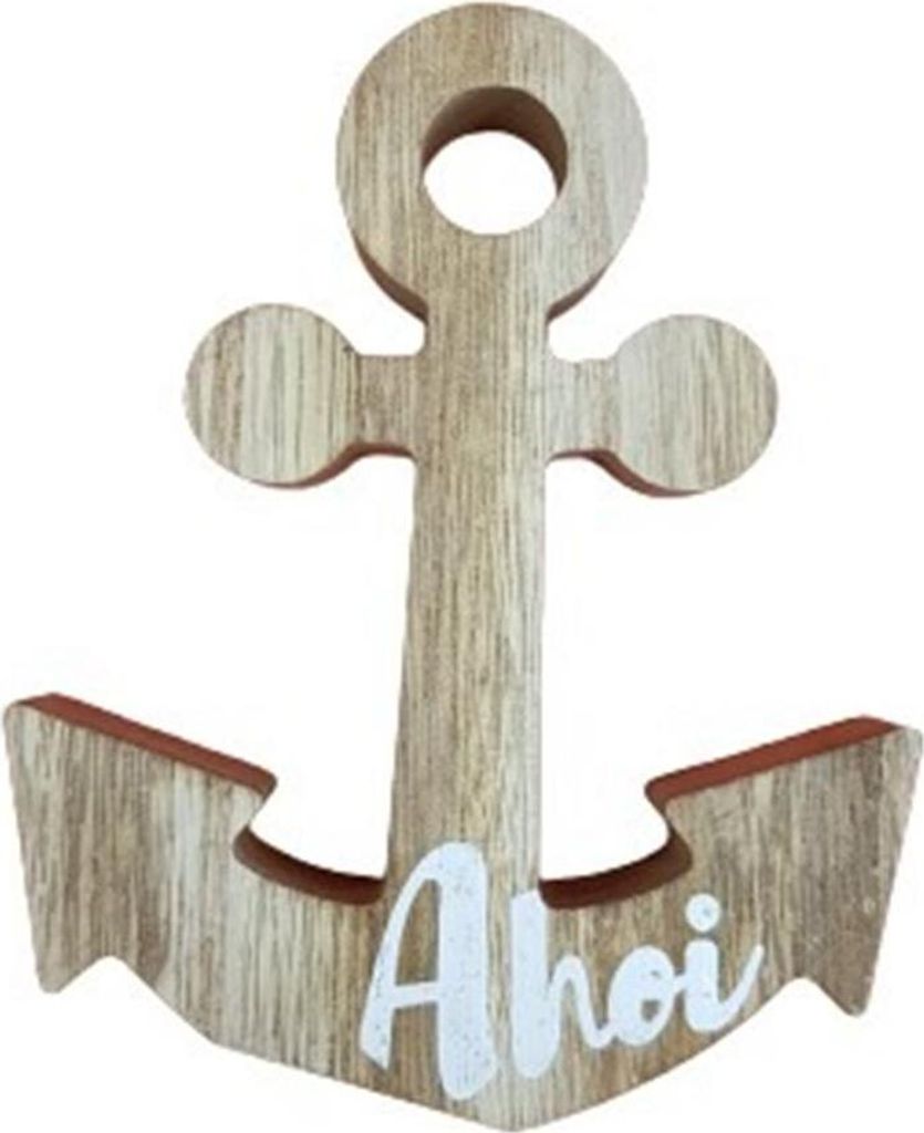 Holz Anker mit Ahoi Schriftzug