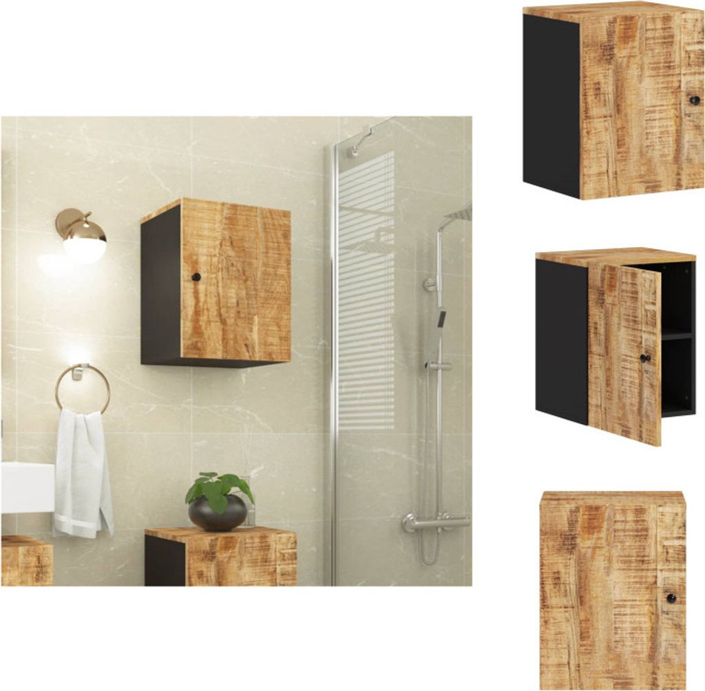 vidaXL Bad-Wandschrank 38x33x48 cm Massivholz Mango - Badezimmermöbel-Sets
