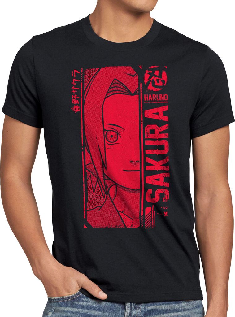 style3 Haruno Herren T-Shirt ninja anime manga cosplay kakshi