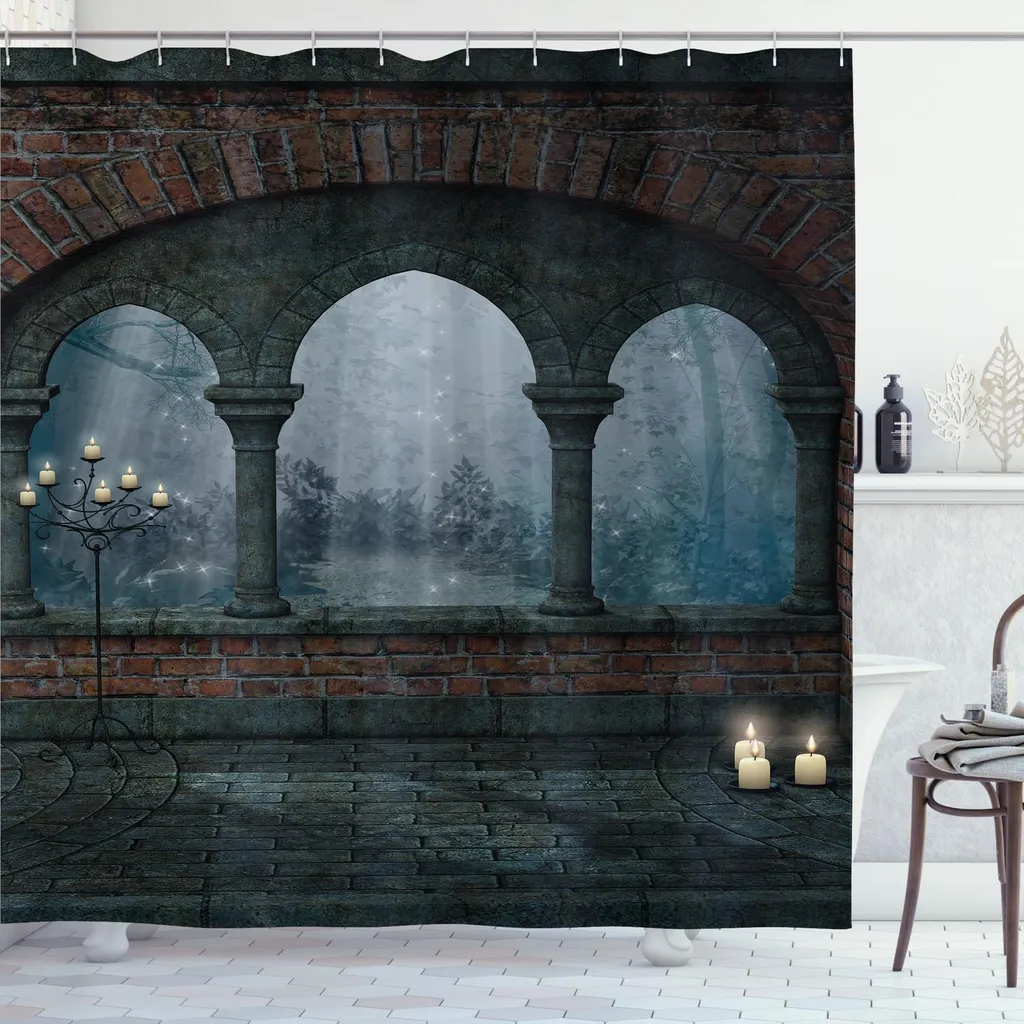 Tenda da Bagno Castello di Notte 175x200 - Abakuhaus Gotica Rosso Blu