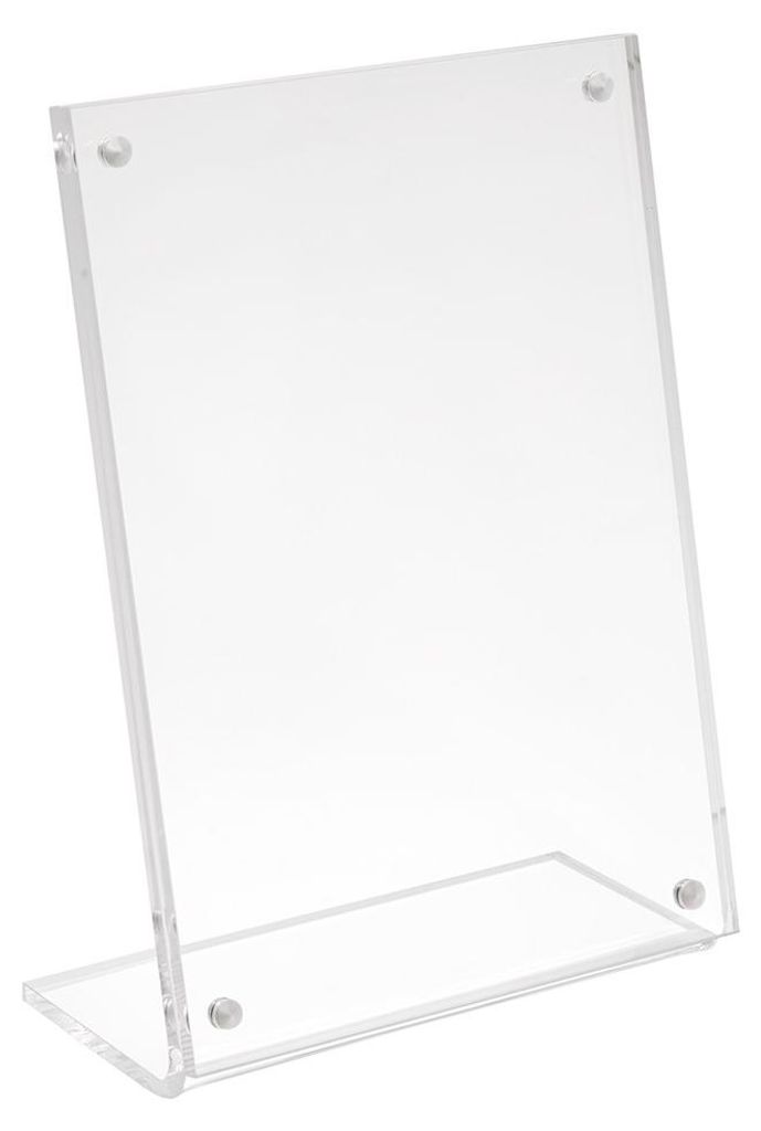 Tischaufsteller DIN A6 Hochformat Werbeaufsteller aus Acrylglas mit Magnetverschluß Hinweisschildhalter Speisekartenhalter