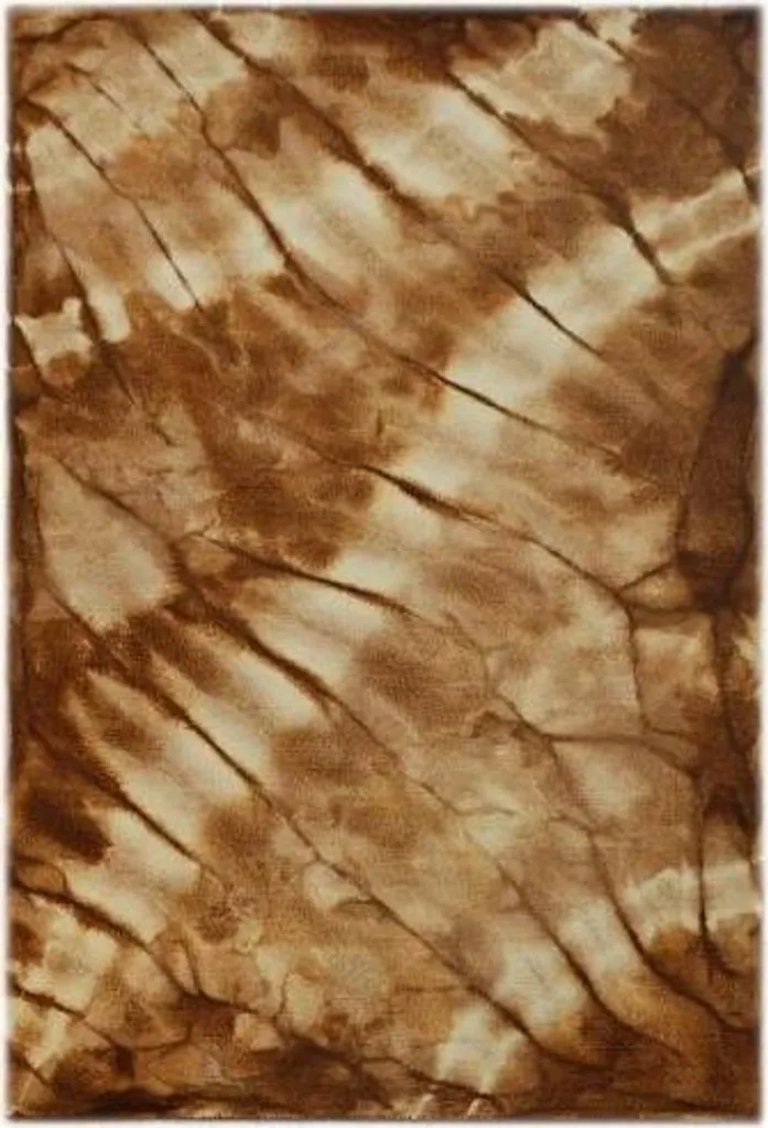 Tapis en teinture par immersion marron 153x244 cm - Design artisanal