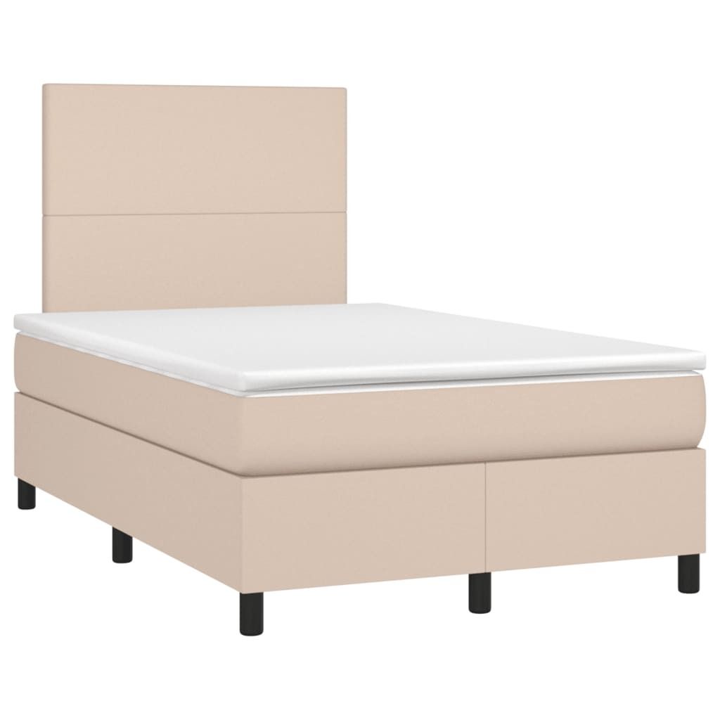 "2024"cloris Boxspringbett Matratze Cappuccino-Braun 120x190 cm Kunstleder - Klassische Betten CHY94368885