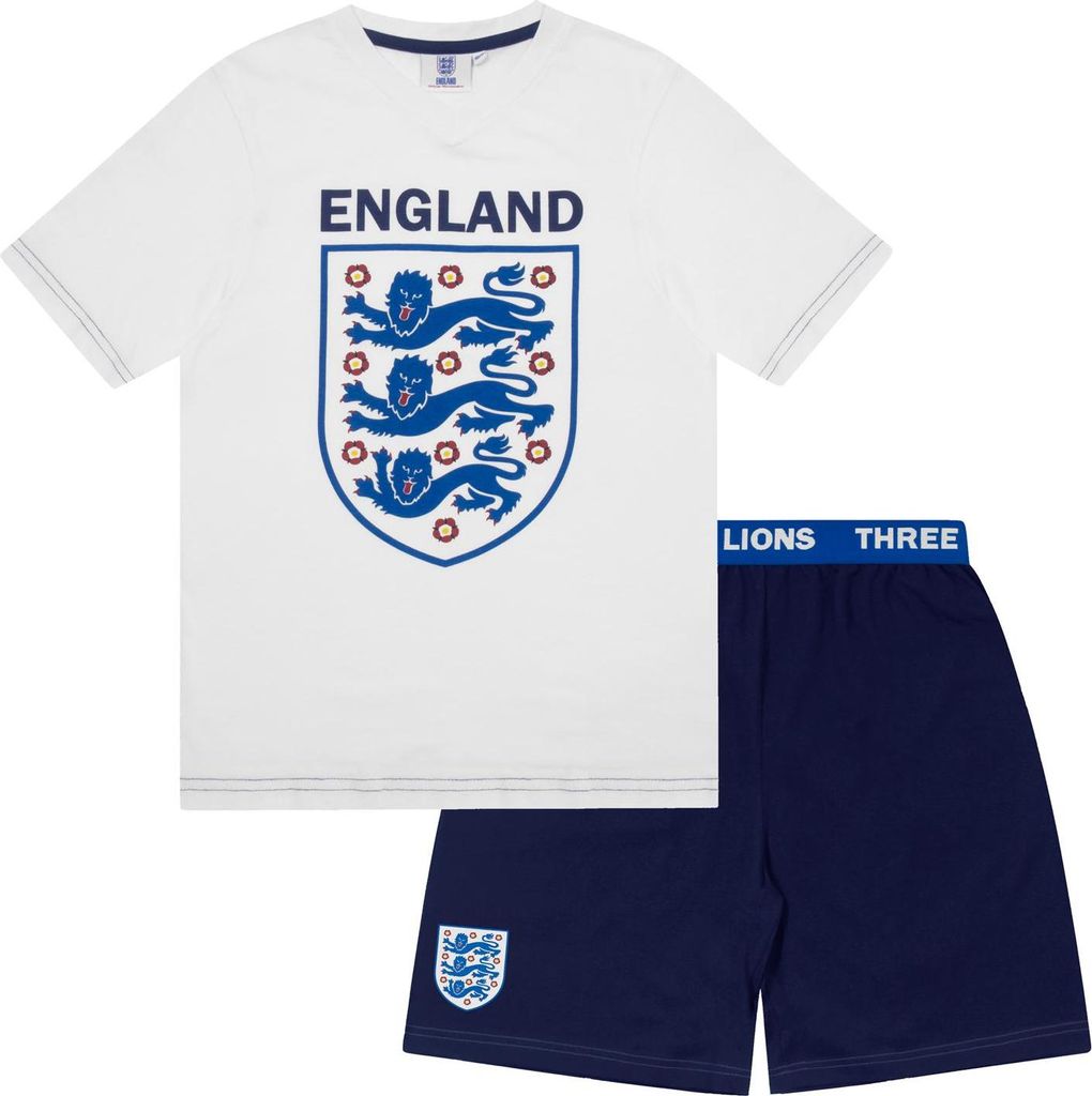 England FA - Schlafanzug mit Shorts für Jungen GF220 (146) (Weiß)