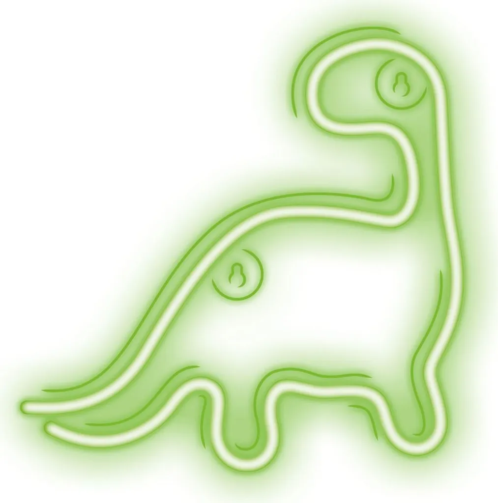 Insegna Neon LED Artigianale Dinosauro Verde - Arredo Casa Creativo