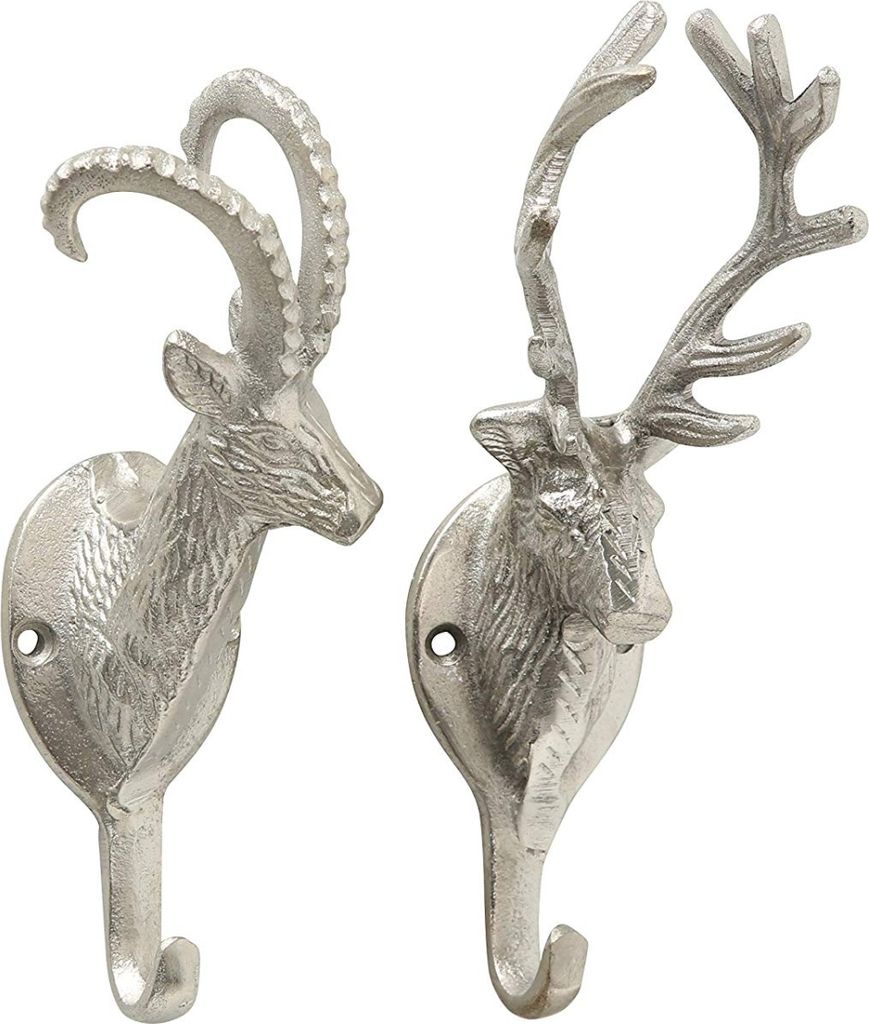 Garderobenhaken Ali Hirsch Gams  Metall H-18 cm 2er Set Produktbild 