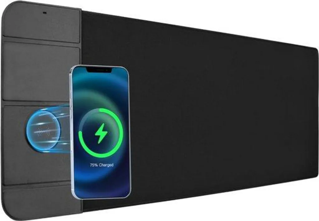 Chargeur sans fil 15W anti-surchauffe avec socle pliable multi-angle