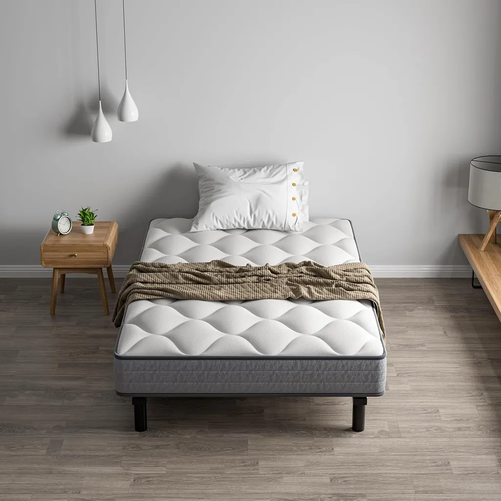 Ensemble Literie Complet 90x190cm Matelas Ressorts et Cadre de Lit