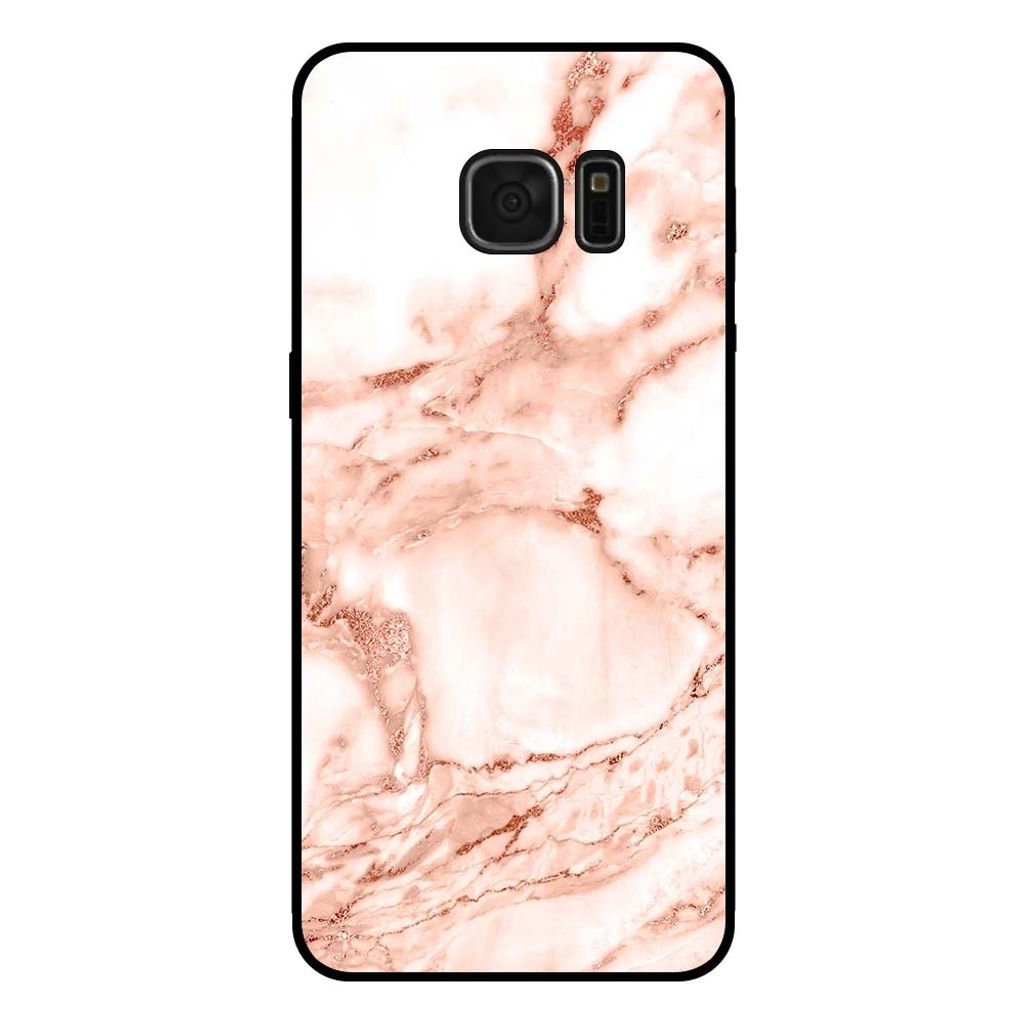 Smartphonica Handytasche für Samsung Galaxy S7 Marmor-Look - Rückseite Abdeckung Marmor Fall - White Rose Gold
