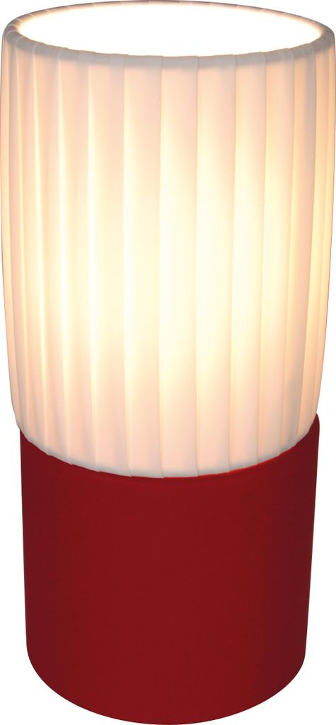 Näve Leuchten Tischleuchte KORB mit E14 Tischleuchte KORB mit E14 Tischleuchten - Deko-Tischleuchte h:22cm, Tischlampe aus Holz in rot, 22 cm hoch...