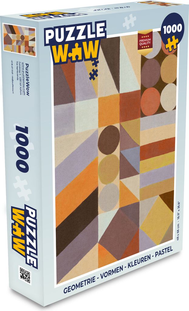 MuchoWow Puzzle 1000 Teile Geometrie - Formen - Farben - Pastell - Spielzeug - Alt und Jung - Spiele - Puzzeln