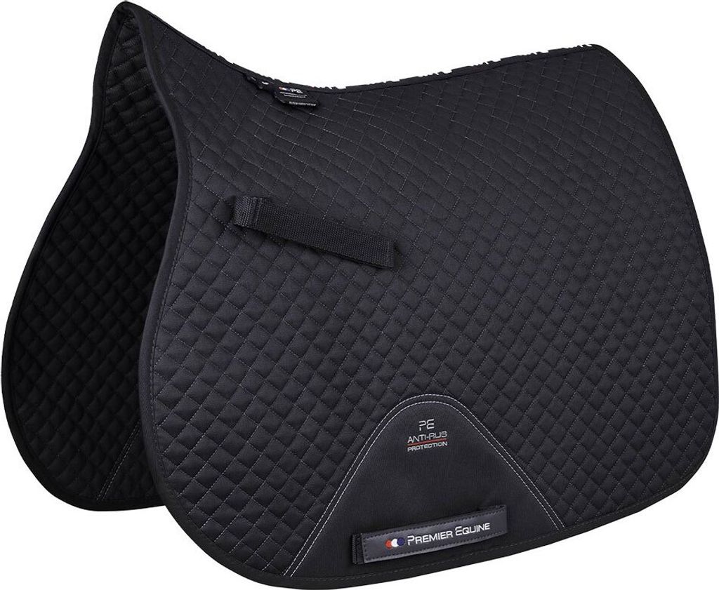 Premier Equine Pony Plain Baumwolle Gp Satteldecke Schwarz Pony Schwarz Pony