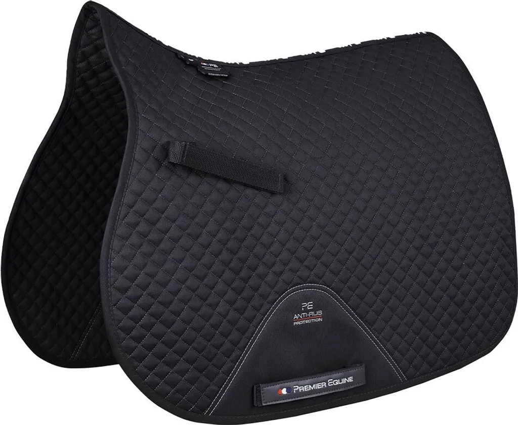 Anti-glisse et confort : tapis de selle noir poney Premier Equine GP Coton