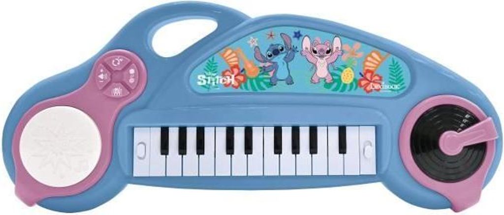 Elektronisches Kinder Klavier Stitch, mit Lichteffekten, Inklusive Mikrofon, 4 Soundeffekte, 22 Melodien