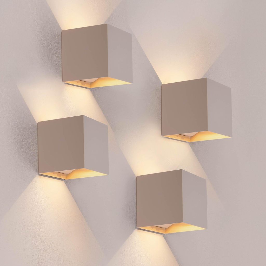 Ledvion 4er Set Wandlampe Innen / Aussen sensor Akku IP44 Produktbild 