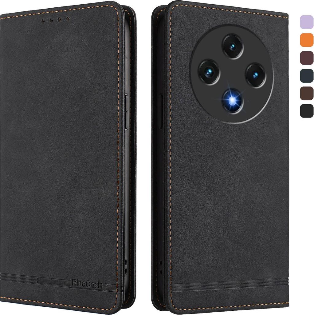 Hülle für Umidigi G100, Retro Kunstleder Ständer Klapphülle mit Kartenfächer und Magnetische Schwarz
