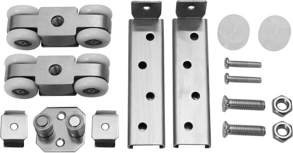 Schwerlast Schiebetür Beschlag Edelstahl Laufprofil Laufrollen Holztor Holztür 4 Rollen