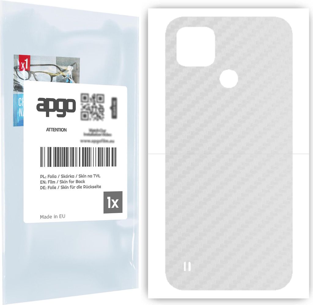 apgo Rückseite Schutzfolie für Realme C25Y - Hinten Schutzfolie Carbon Transparent (durchsichtig), Rückseite Folie schützt vor Kratzern und Fi...