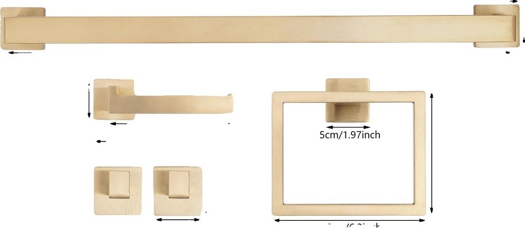 Handtuchstangen-Set für das Badezimmer, wandmontiert, Produktbild 