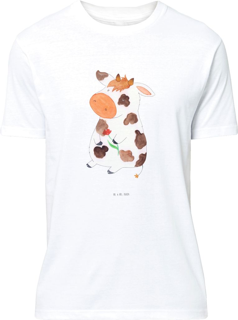 Mr. & Mrs. Panda Tshirt Kuh - Weiß - Geschenk, Lustiges T-Shirt, Milch, Bauernhof, S, Motivtion, Baumwoll, Shirt, Spruch, Träume