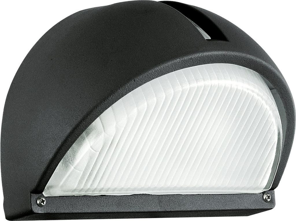EGLO Außen-Wandlampe Onja, 1 flammige Außenleuchte, Wandstrahler aus Aluguss, Farbe: Schwarz, Glas: geriffelt, klar, Fassung: E27, IP44
