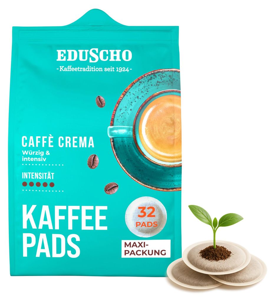 Eduscho Kaffeepads Caffè Crema, 32 Pads, 1er-Pack, würzig, Produktbild 