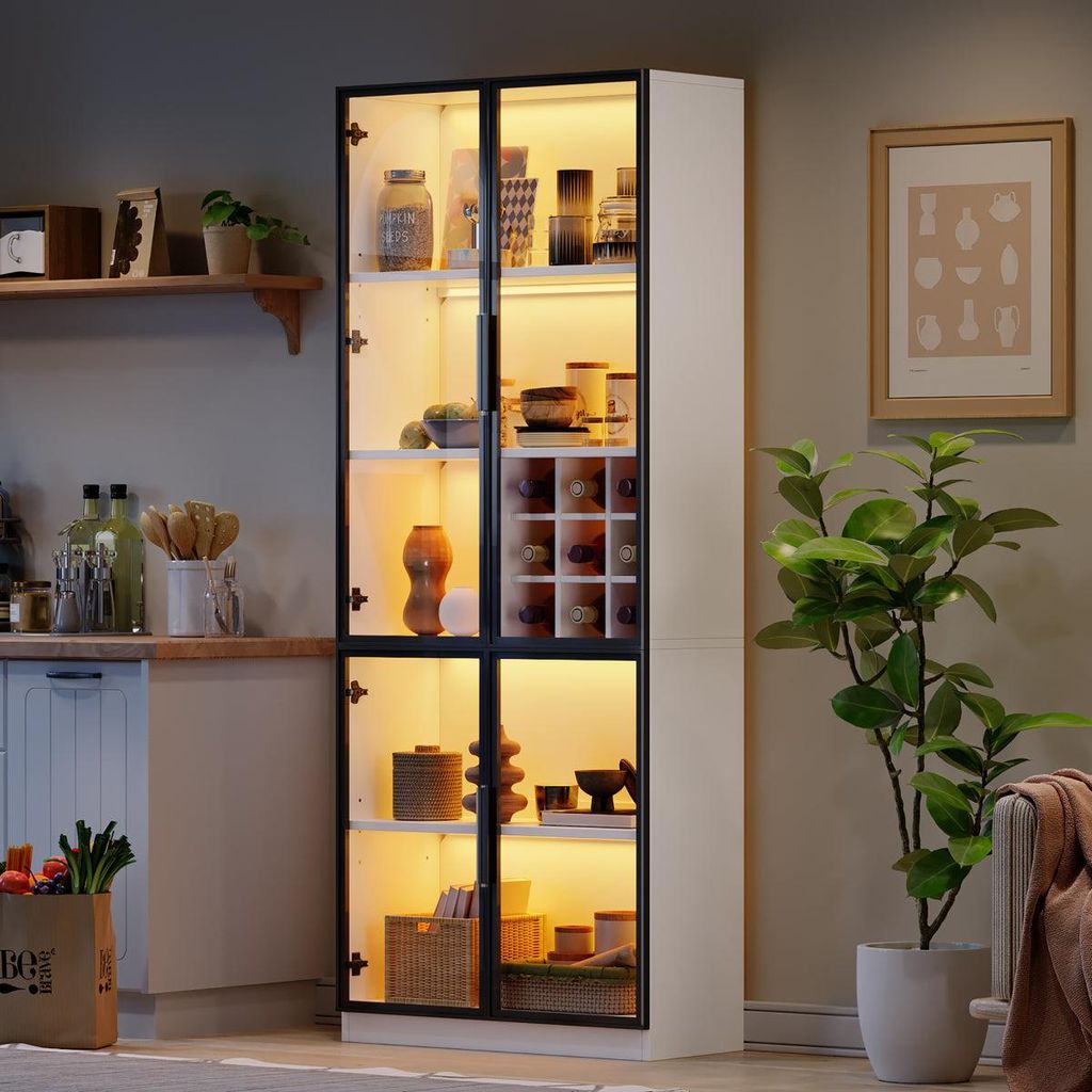 LED Vitrine Hochschrank Standvitrine mit LED-Beleuchtung Produktbild 