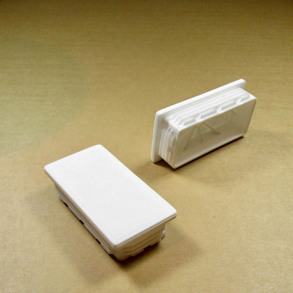 Ajile, 4 Stück, Rechteckiger Lamellenstopfen 100x50 mm (Wandstärke 1,0,4,0 mm), Weiß EPH249x4