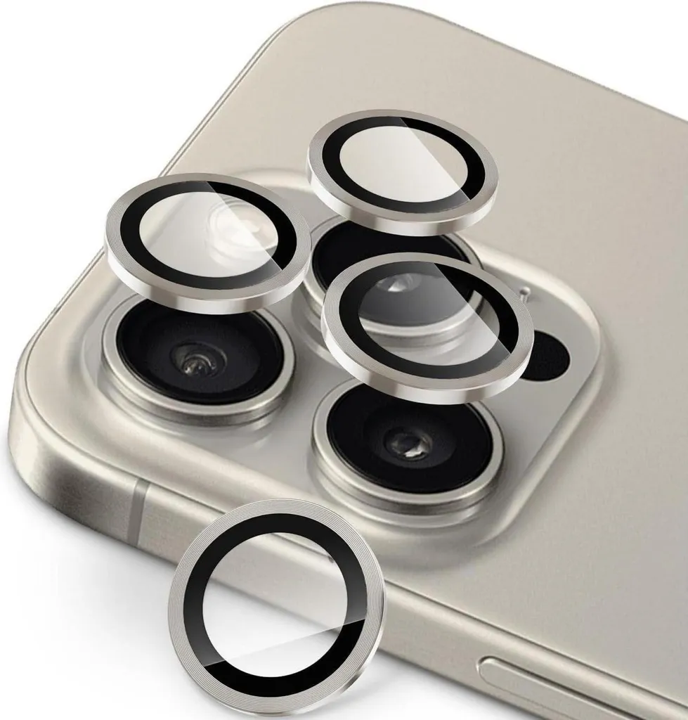 SPARIN iPhone 15 Pro Protezione Fotocamera Blindata 9H - 4 Pezzi