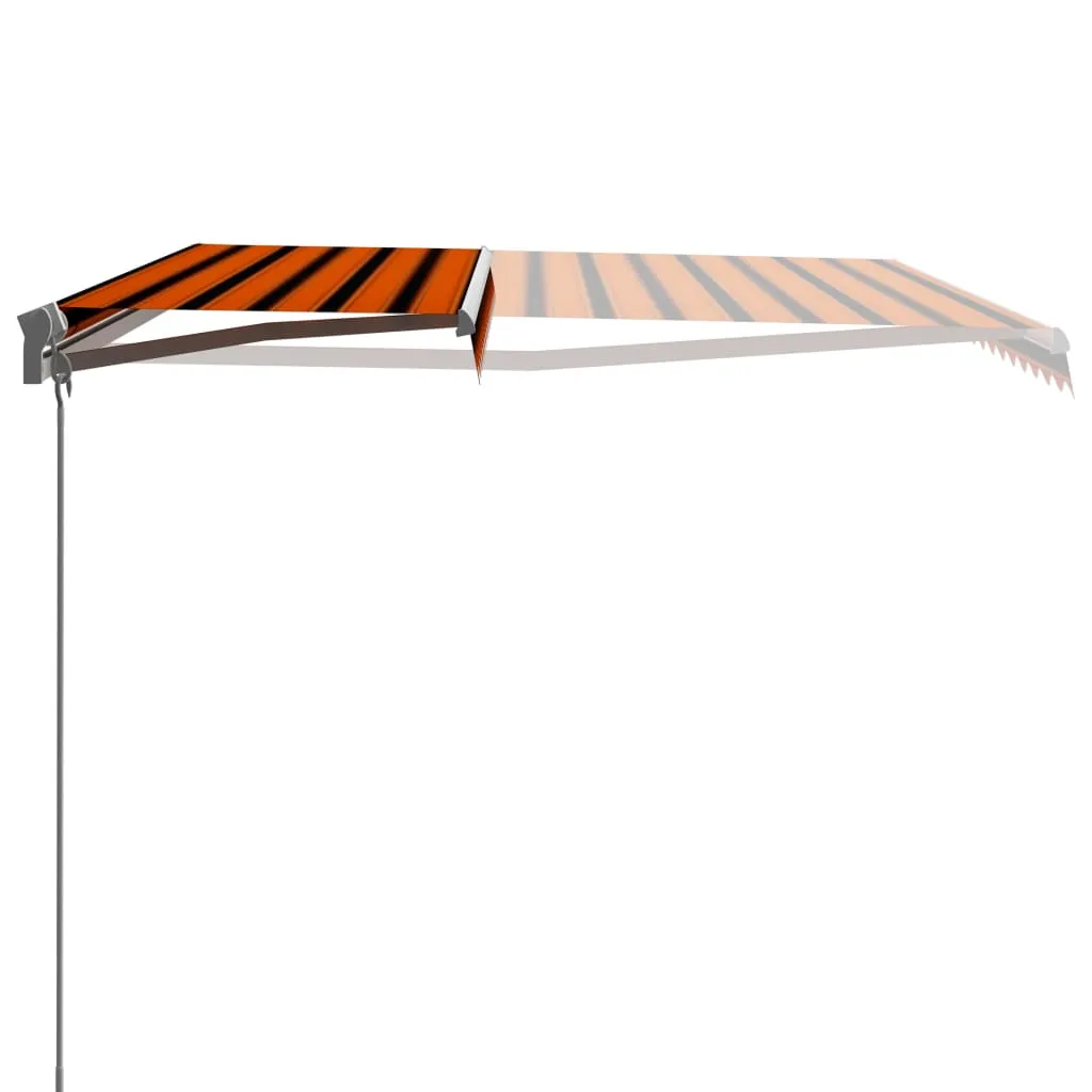 Auvent manuel de terrasse 4x3m Store extérieur rétractable orange brun - 4