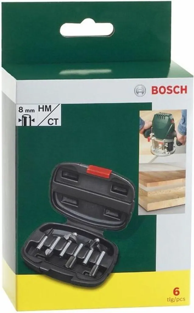 Set de 6 fraises à bois queue 8mm - Accessoires pour défonceuse standard - 2