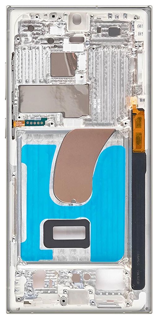 Clappio, Ersatz-Mittelgehäuse für Samsung Galaxy S23 Ultra, Beige