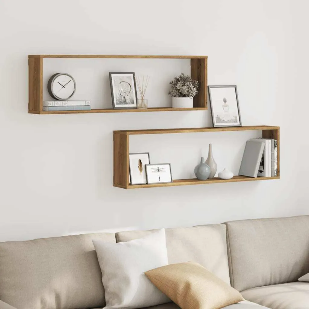 SYFAX™ Set 2 Mensole Sospese a Cubo 100x15x30 cm Ideali Cameretta - 3