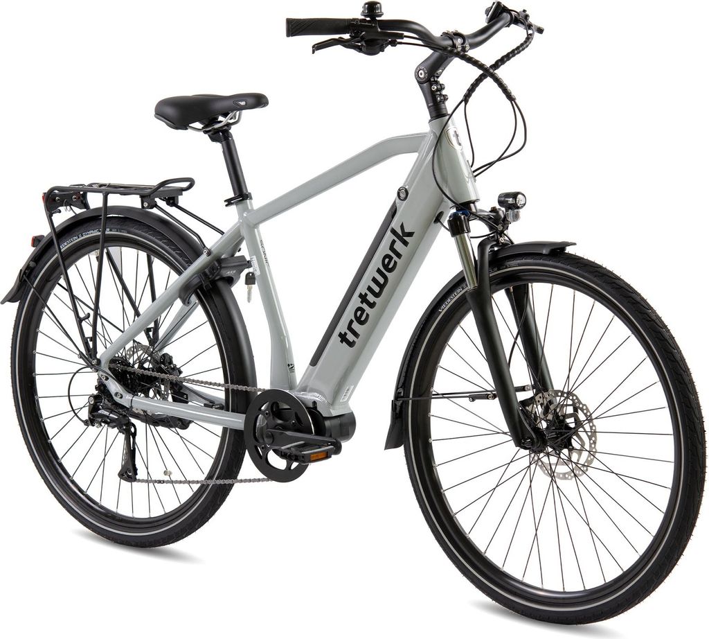 Tretwerk Sonic Pedelec 28 Zoll E Bike Trekkingrad 160 - 180 cm Elektrofahrrad Trekking 8 Gänge grau