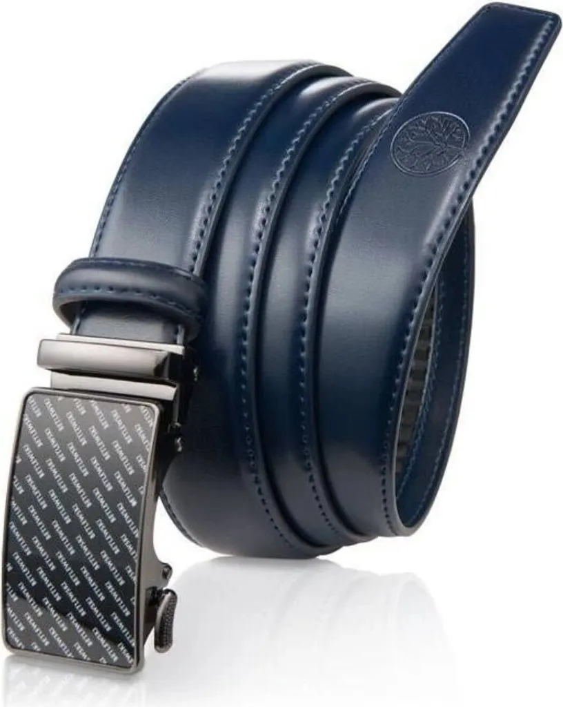 Cintura Blu Betlewski C30-LO Pelle Pieno Fiore - Fibbia Automatica 105cm