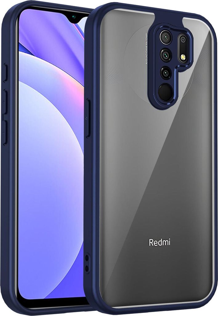 Hülle für Xiaomi Redmi Note 8 Pro Transparente Rückseite TPU Bumper Stoßfest Handyhülle Blau