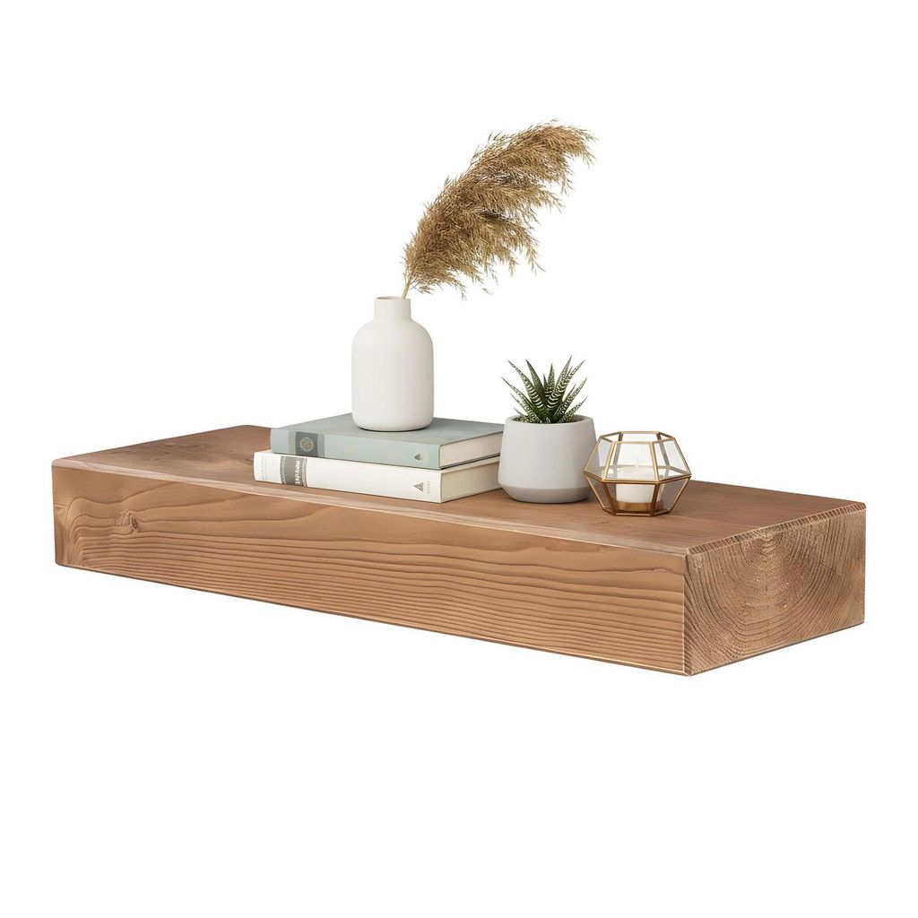 levandeo Wandregal Holz Massiv 60x20cm Eiche Farbig Produktbild 