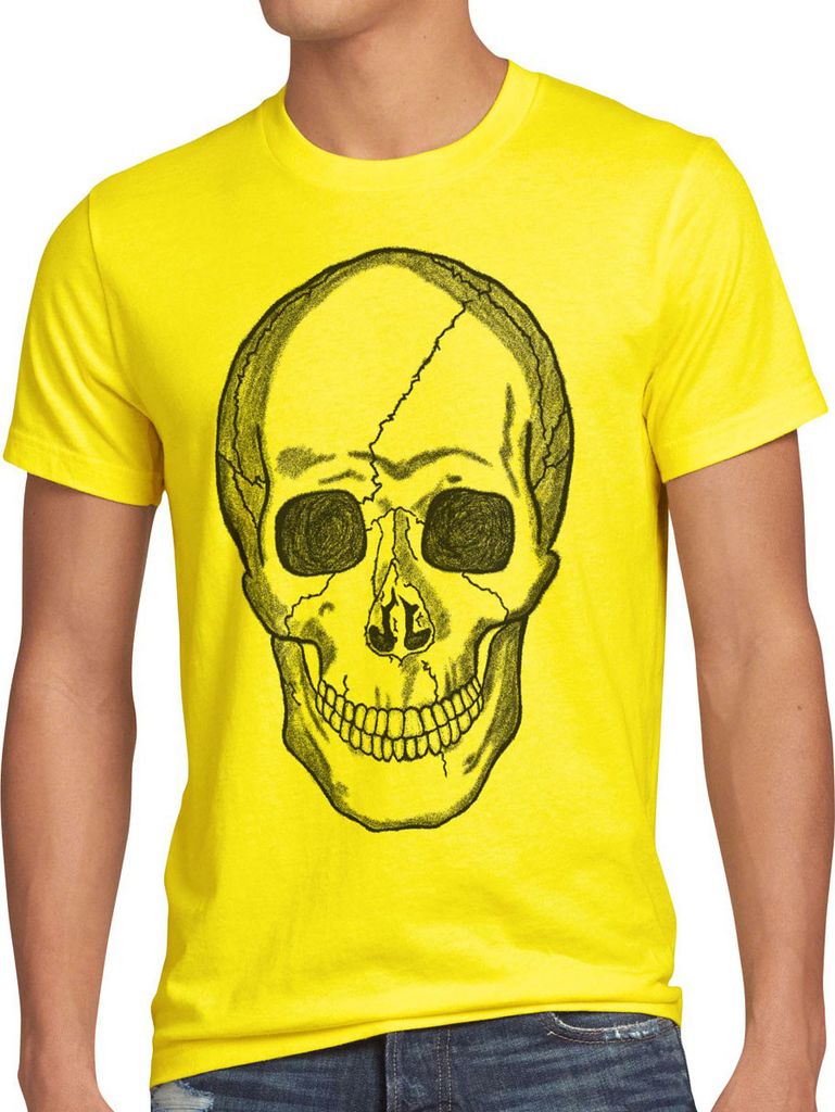 style3 Totenkopf T-Shirt Herren Biker Rocker Punk Tattoo
