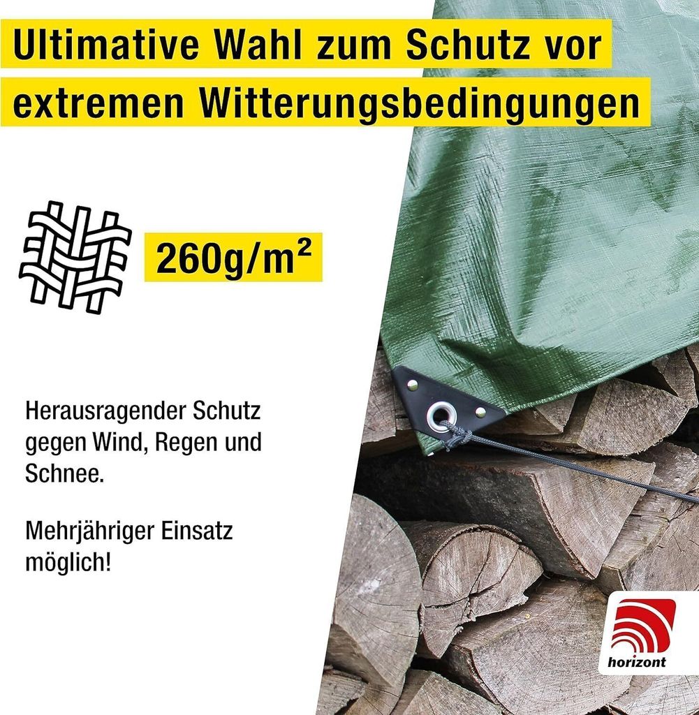 Abdeckplane grün 260g/m², Plane 4x8m mit verstärkten Ecken, Produktbild 7