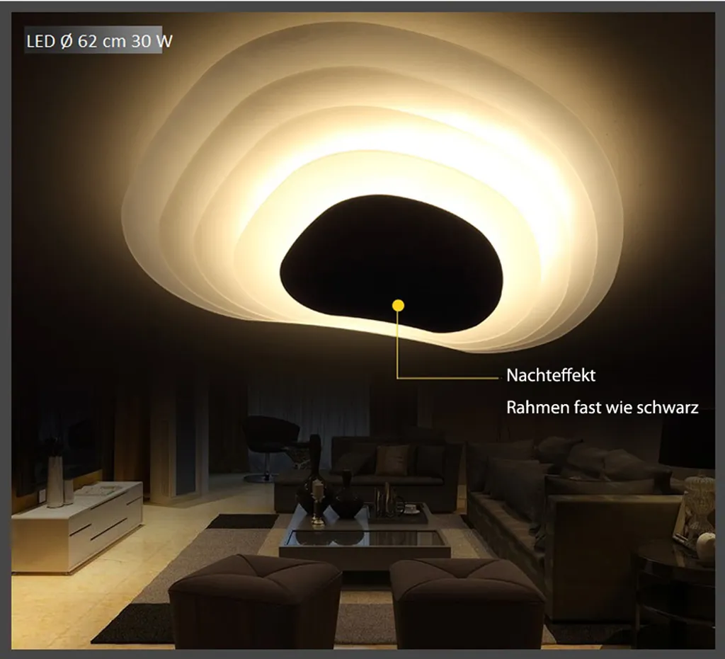 Plafonnier LED 30W réglable par télécommande avec diamètre 62 cm blanc