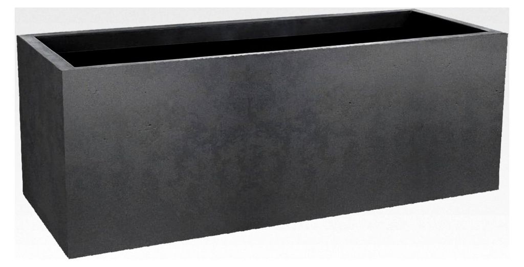 Blumenkasten Basalt'Up 57 l – Betonoptik – einwandig – Wasserspeicherbereich – 79,5 x 29,5 x 29,5 cm – Anthrazitgrau