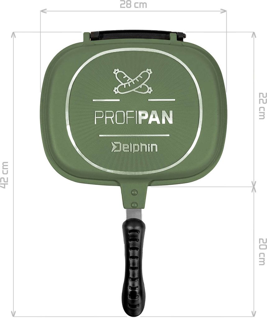 DELPHIN ProfiPAN, padella da campeggio, 28x42x7cm, verde, Immagine del prodotto 