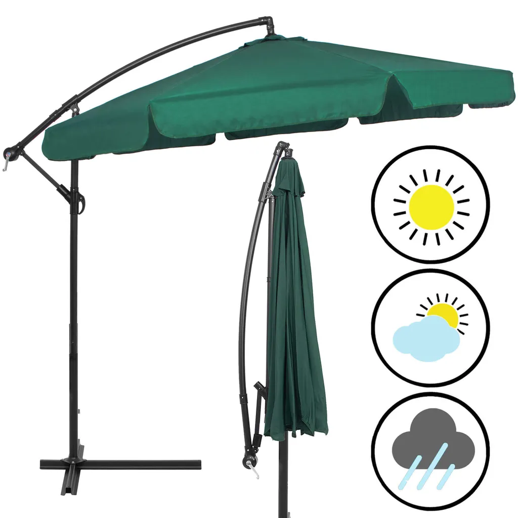 Parasol de Terrasse XXL 350cm Imperméable Protection Solaire et Pluie
